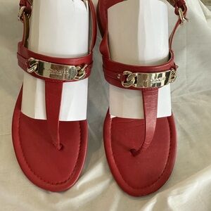 Coach sandals, size 9 in red. Fun summer color